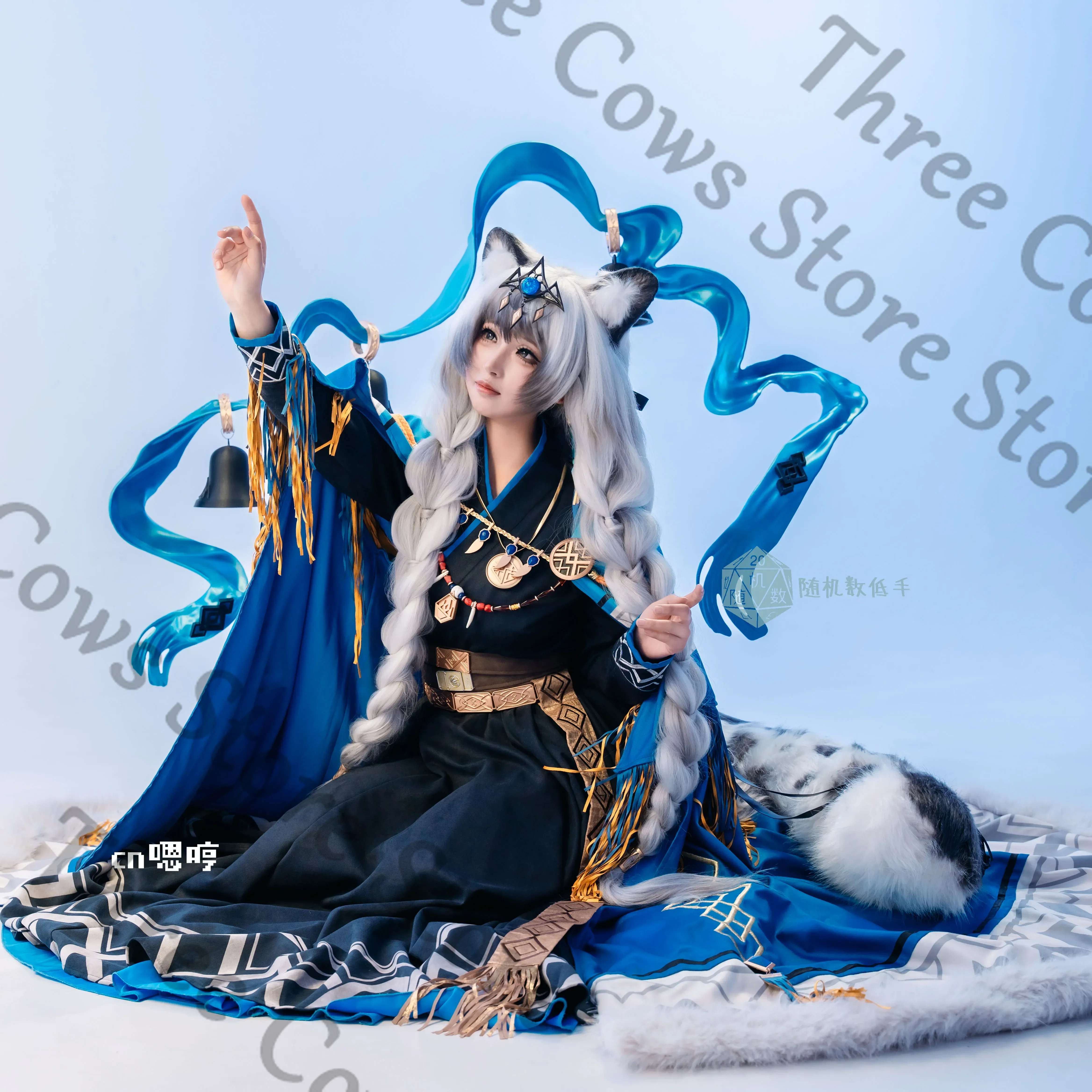 

Anime Arknights: Endfield Pramanix The Prerita Cosplay Cartoon Backplate Tassel Backboard Model Weaponry Bell Accessories Gift