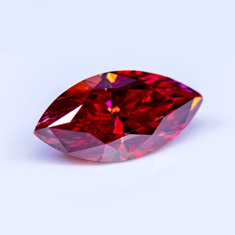 Moissanite Watermelon Red Color Marquise Shape VVS1 with GRA Certificate Beads for DIY Charms Jewelry Making Necklace Materials