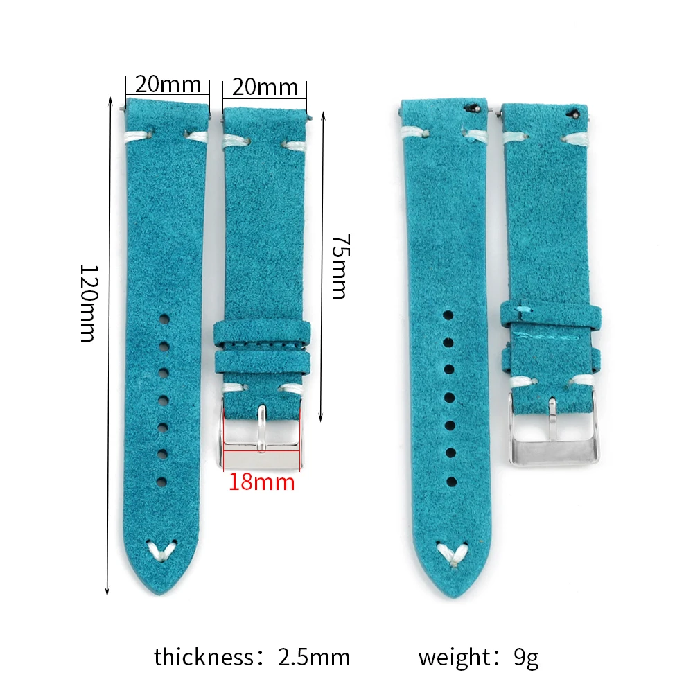 High Quality Suede Leather Vintage Watch Straps 18mm 20mm 22mm 24mm With Quick Release WatchBand Wristband Accessories