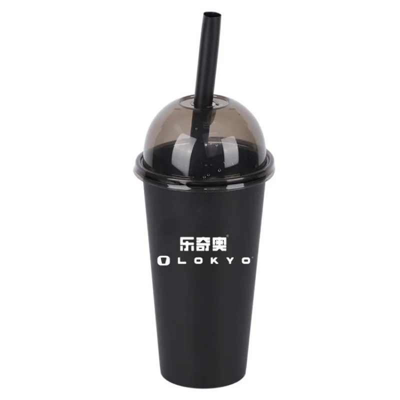 Custom.LOKYO أزياء مخصصة pp حقن أكواب صفراء المتاح البلاستيك عصير بوبا فقاعة أكواب الشاي