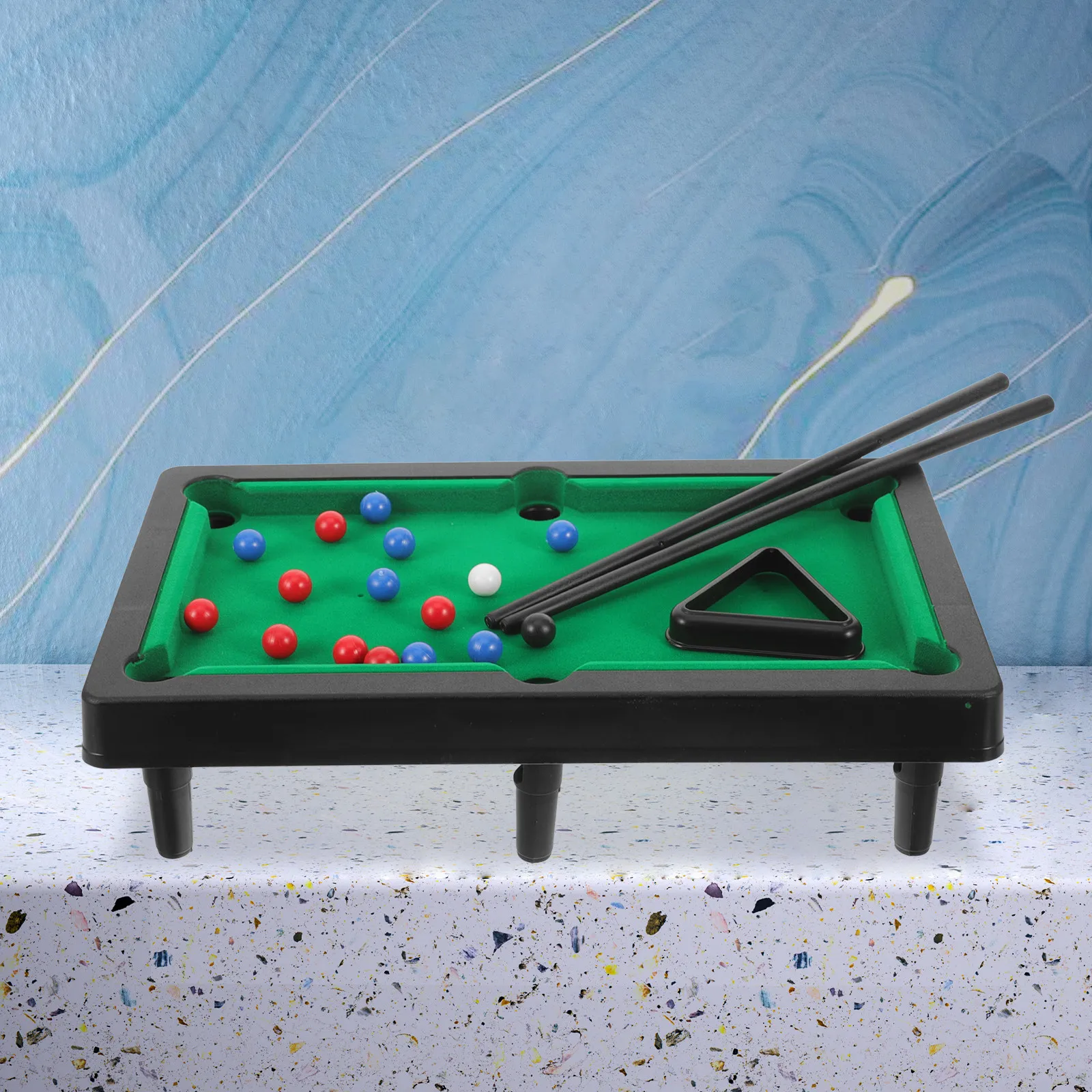 

1Set Desktop Mini Pool Table Set PP Material Compact Tabletop Billiards Game for Adults Indoor Family Play Educational Fun