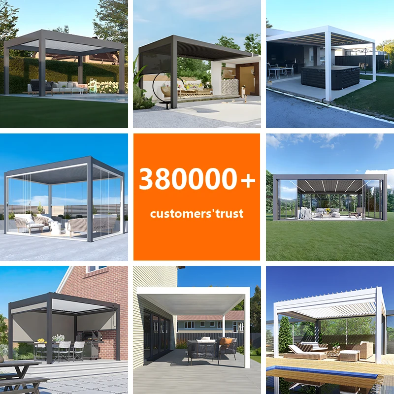 أغطية فناء بمحرك قابلة للتخصيص من الألومنيوم المناخ الحيوي الأوتوماتيكي للمطبخ الخارجي في الفناء الخلفي في عريشة كندا الأمريكية #6