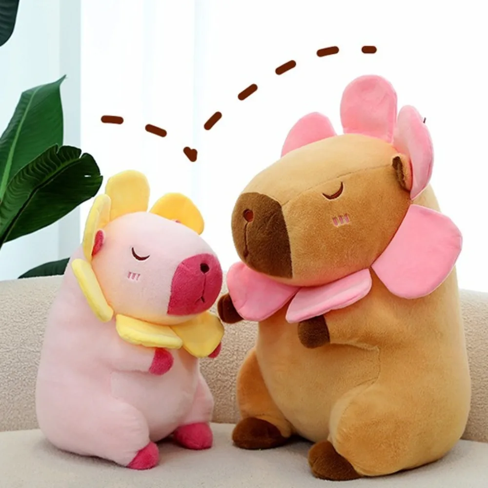 

Creative Dress Up Sunflower Capybara Plush Simulation Cartoon Capybara Plush Toy Soft Fluffy Capibara Fluffty Doll Christmas Toy
