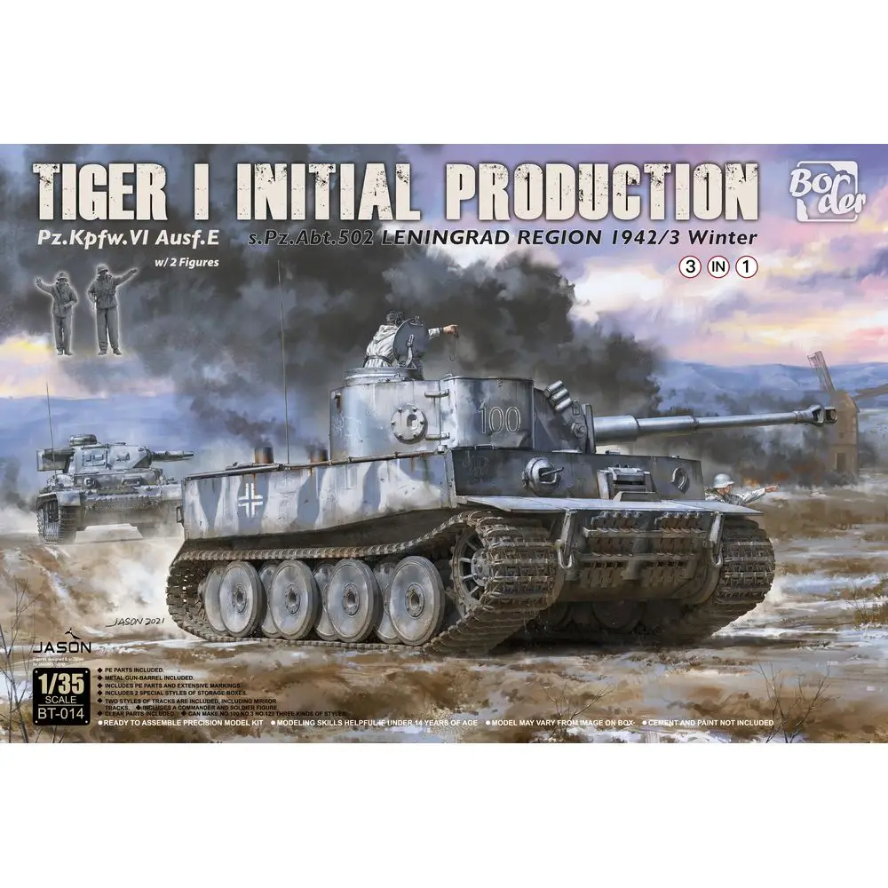 

Border BT-014 1/35 Tiger I Initial Production s.Pz.Abt.502 Leningrad Region 1942/3 Winter - Scale Model Kit