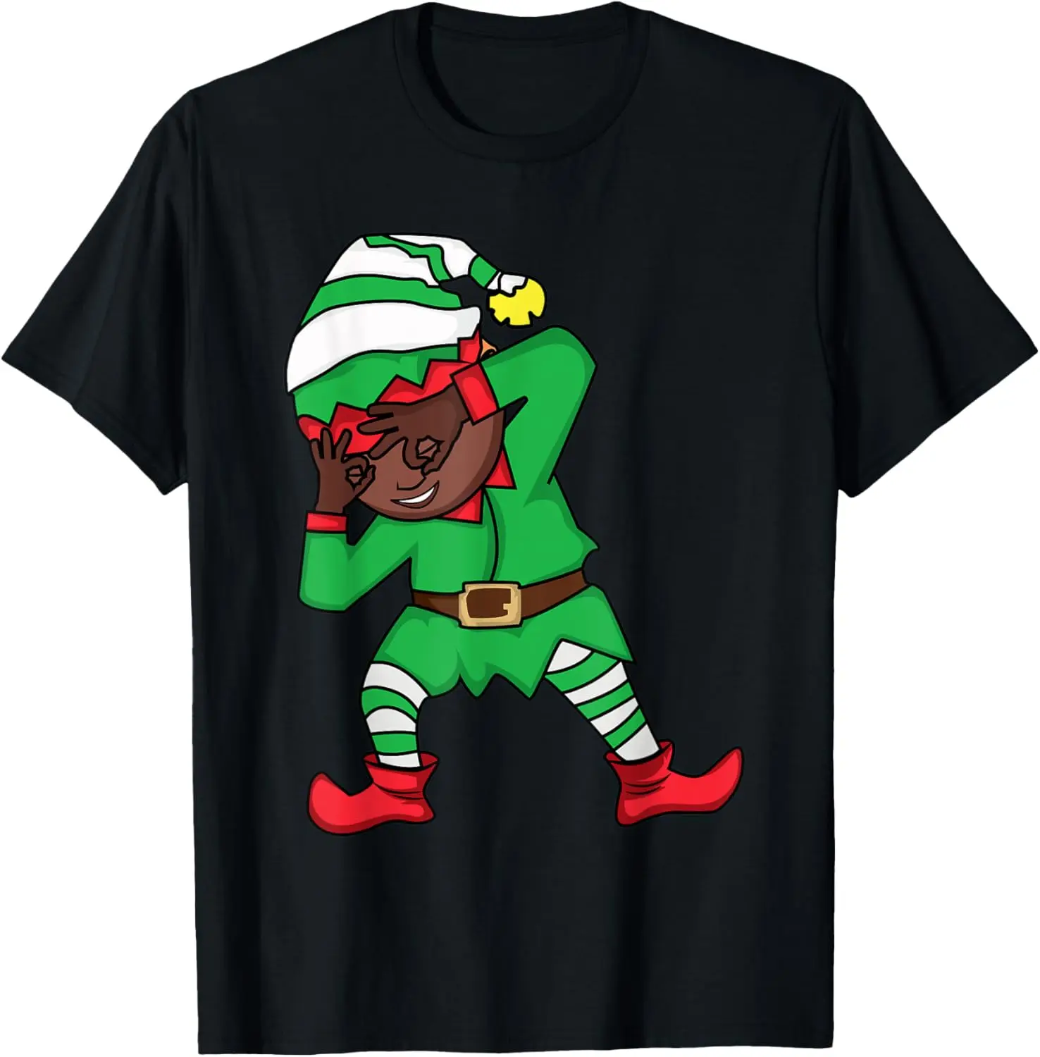 Christmas African American Elf Griddy Dance T-Shirt