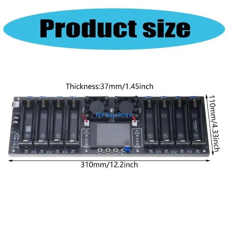 F92C Professional 8チャンネル18650リチウム細胞に適した調整可能な充電および放電パラメーターを備えたバッテリーテスター