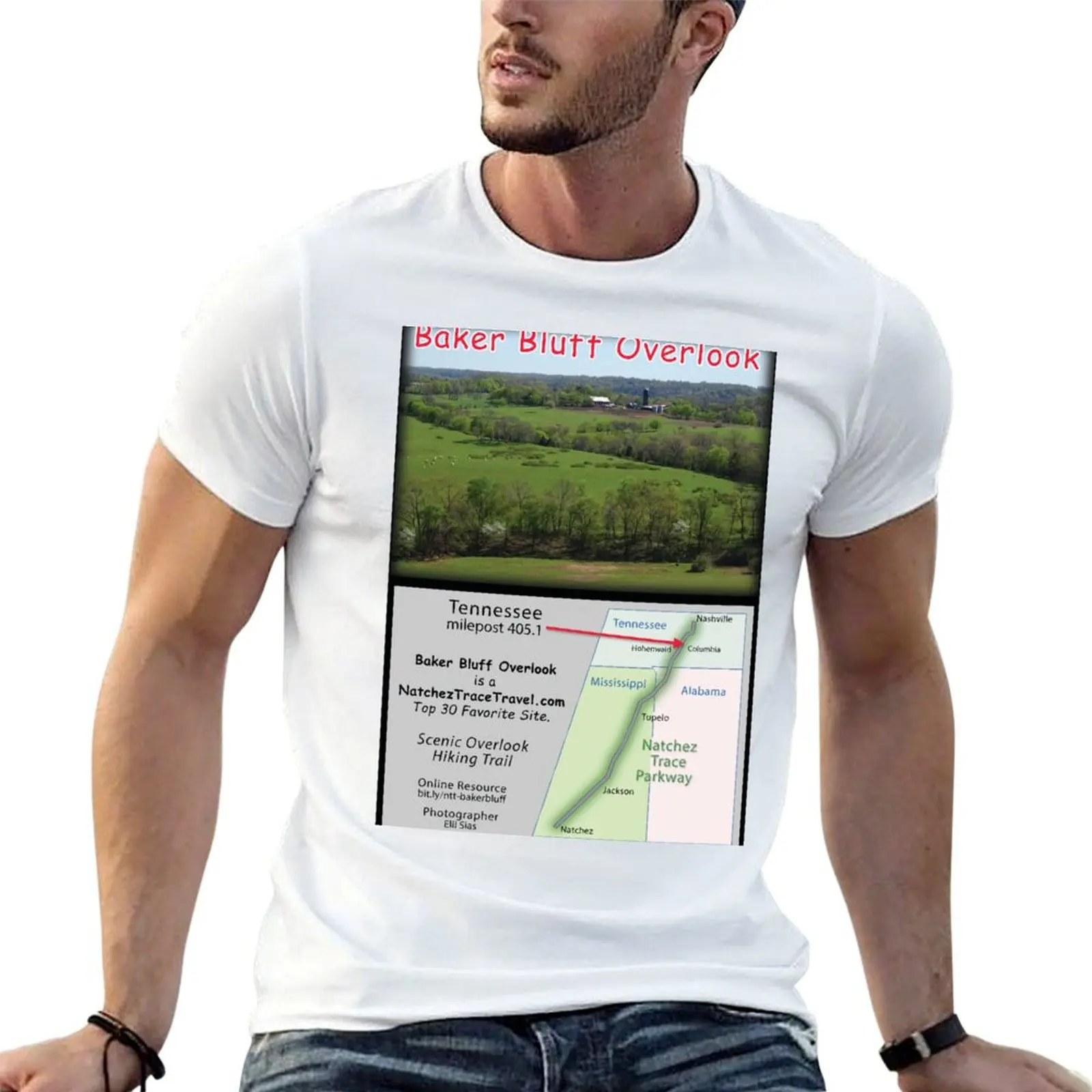 

man Baker shirts Parkway. man Trace shirt on the Natchez (spring) Overlook T-Shirt casual Bluff t printed t for