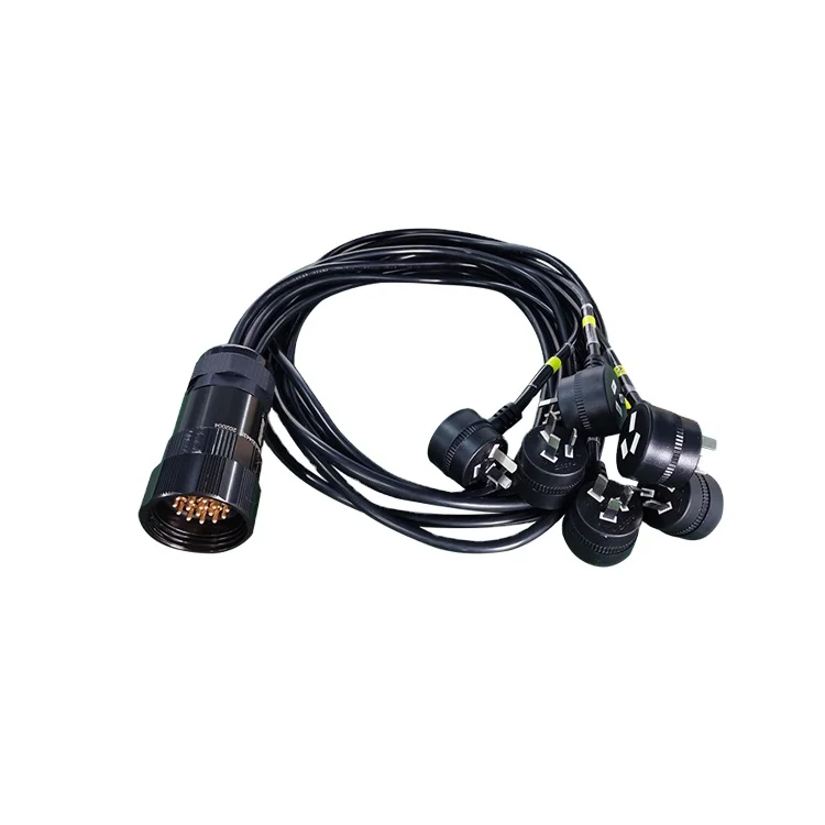 

Australia piggyback extension cable 19pin socapex break out to 6 units AU connectors power cables