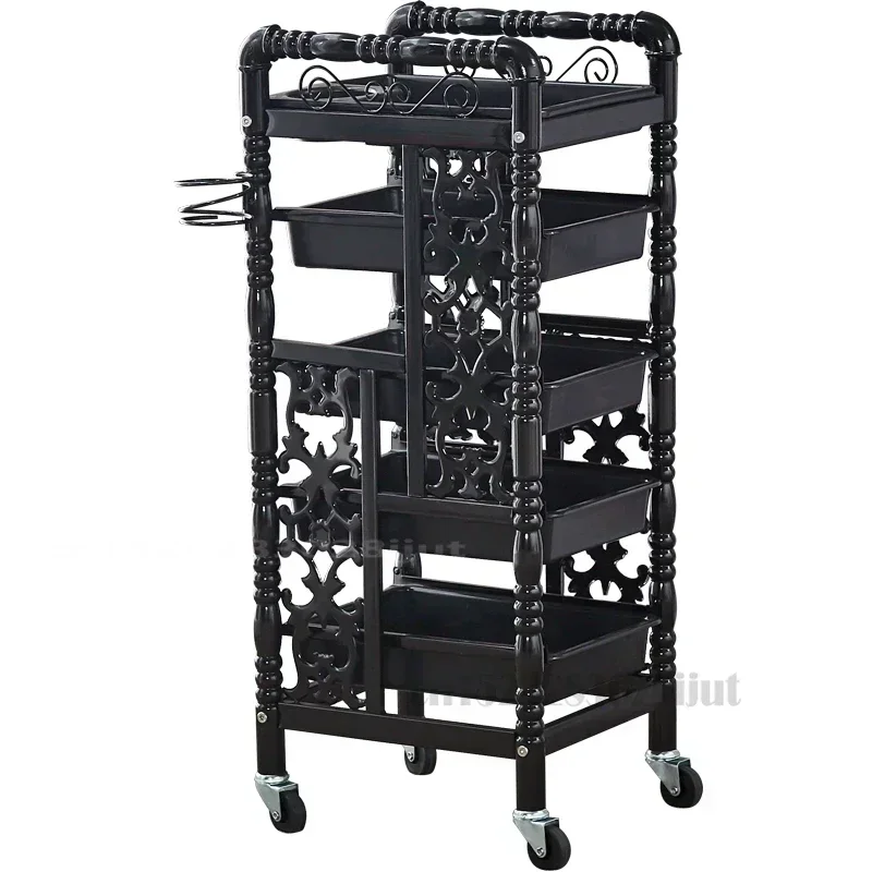 Beauty Stroller, Hair Dyeing Salon Tool Cart, Five-layer Barber Shop Cabinet, Mobile Salon Organizer