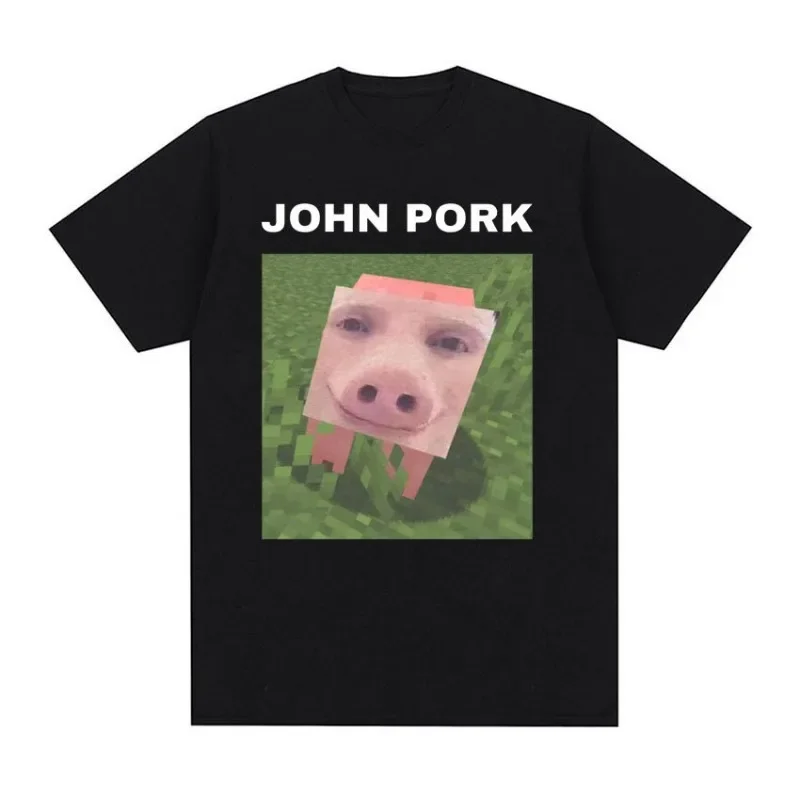 

John Pork Funny Meme Tee Shirt Men Women Fashion Trending Short Sleeve T-shirt Male Summer Casual O-Neck Tops T Shirt Streetwear