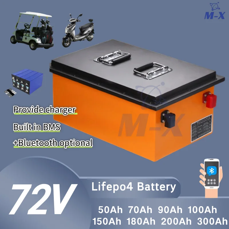 

Литиевая батарея 72 В 50 Ач 70 Ач 90 Ач 100 Ач 150 Ач 180 Ач 200 Ач 300 Ач Lifepo4 для двухколесного автобуса 3 кВт 7 кВт 10 кВт 14 кВт