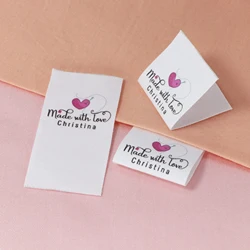 Custom Folding Labels , Logo or Text - fold Tags, Personalized Brand , Printing Labels, Sew on Label(FR080)