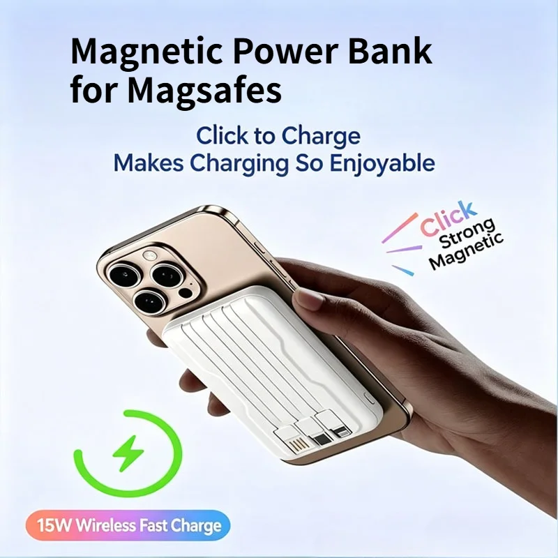 Magnetic Power Bank for Magsafes 10000mAh Wireless PD 22.5W Fast Charger Powerbank External Battery for IPhone Samsung Xiaomi view 6