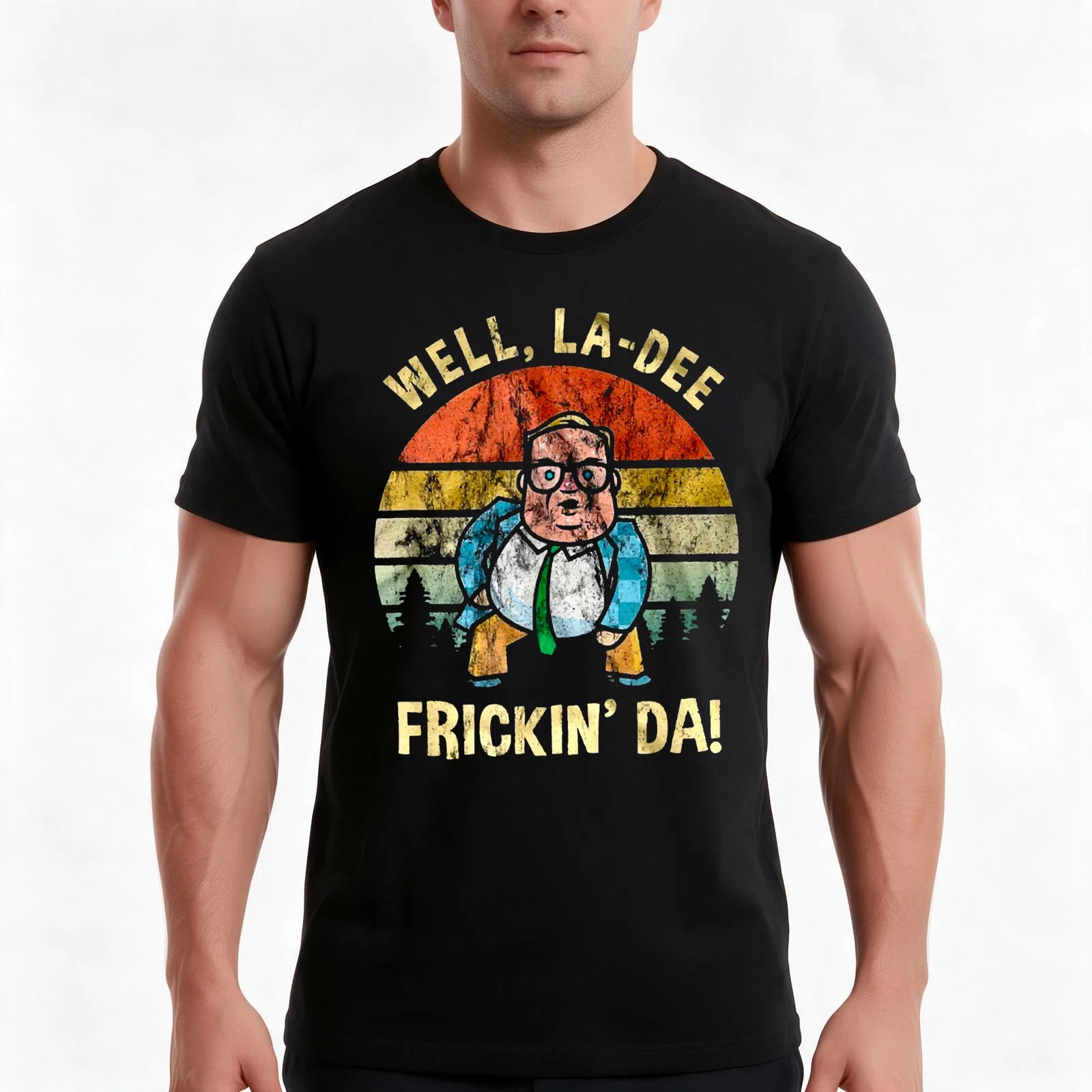 Well La-Dee Frickin' Da T-Shirt, Summer Casual Cotton Tee, Oversized Streetwear Tops, Vintage Graphic Print, Unisex Men Women