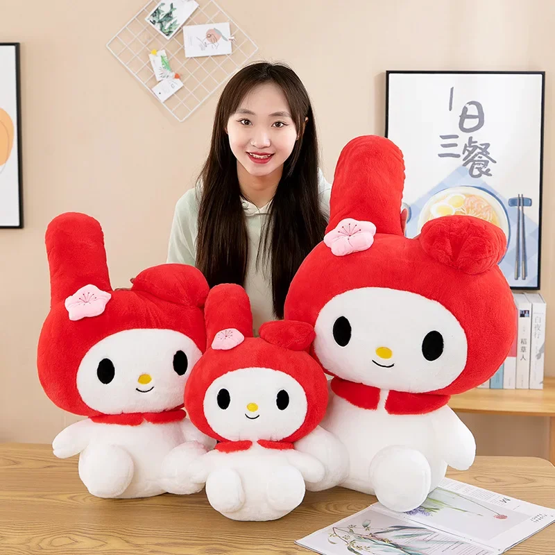 35/45/60cm Big Size Kawaii Sanrio Red My Melody Plush Toy Soft Stuffed Dolls Pillow Girly Home Decor Birthday Gift for Girl Kids