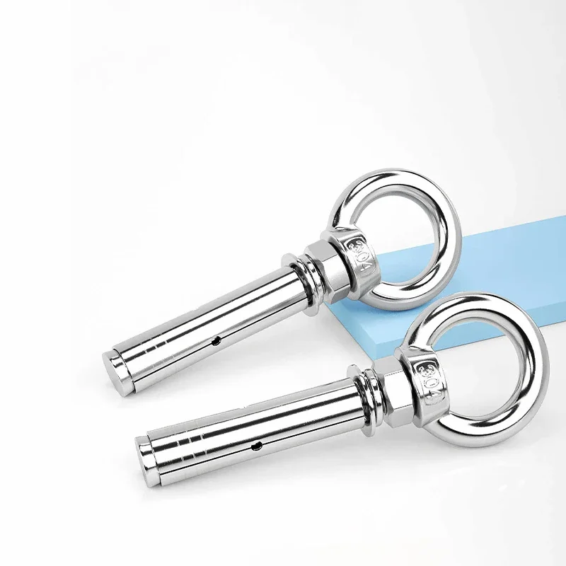 1-2pcs M6 M8 M10 - M20 304 Stainless Steel Expansion Screw Hook Eyebolt Expansion Universal Ring Screws Anchor Concrete Sleeve