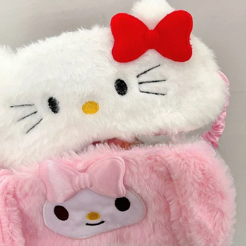 Sanrio Hello Kitty Peluche Maschera per gli occhi Melody Sleep Blackout Inverno Anime Cartoon Peluche Carino Maschera per gli occhi oscurante per