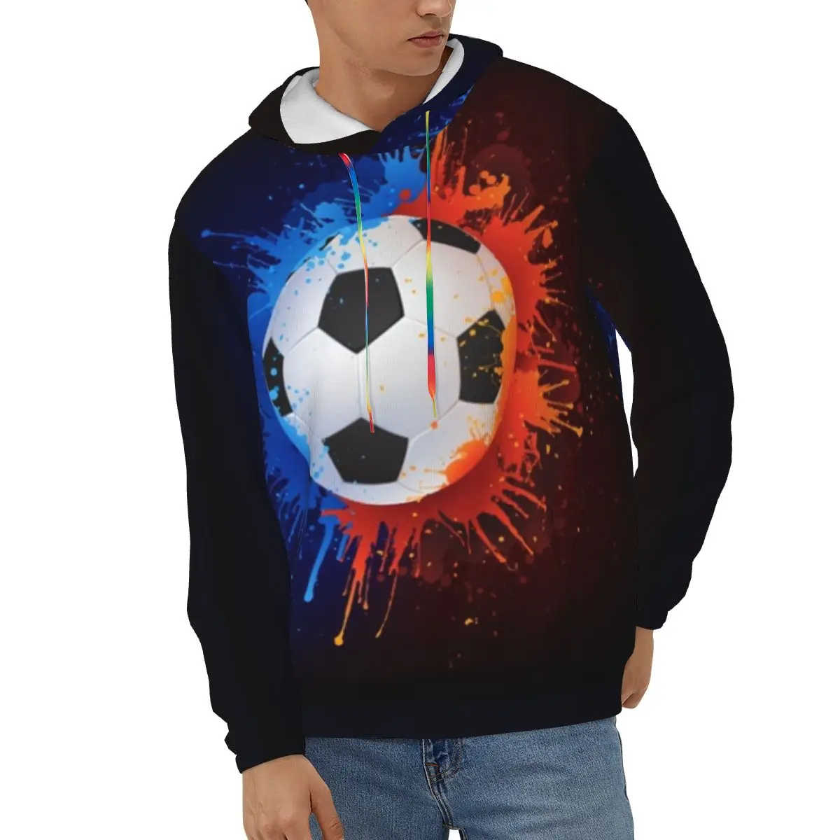 Soccer Ball Men's Hoodies Spring Autumn Male Casual Hoodies Sweatshirt Tops