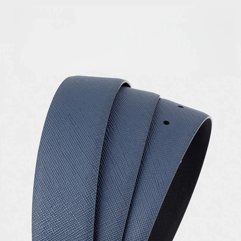 Ceinture vierge en cuir véritable de vache pour hommes, 3.4cm, Design Double face, couche supérieure de luxe, remplacement pour sans ceinture de tête, bricolage