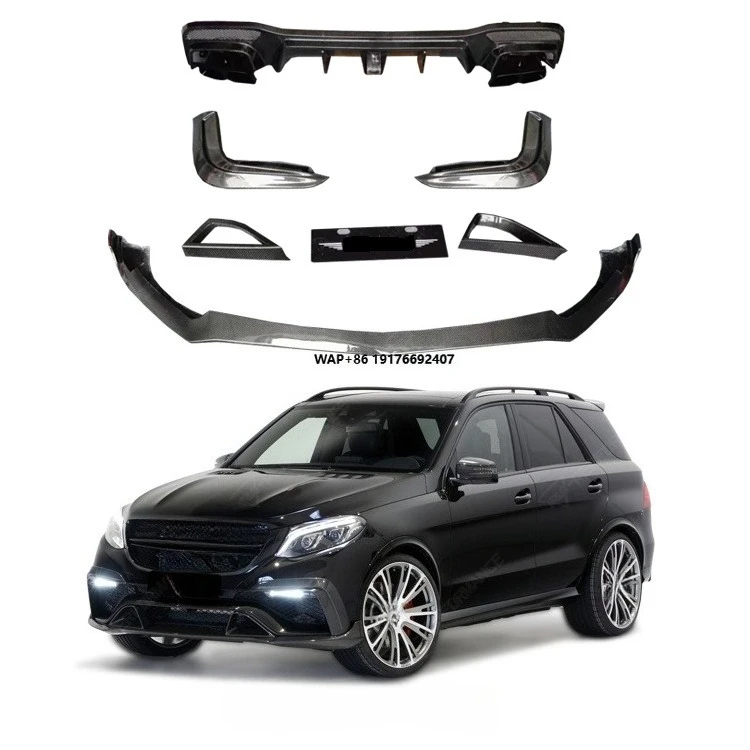 B Style Conversion Body Kit for  GLE W166 SUV Modified Carbon Fiber Front Lip Rear Diffusers Front Splitter Carkit
