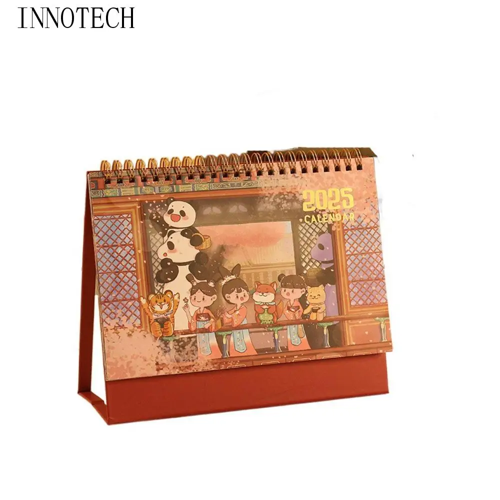 

Древний стиль 2025, Новогодний настольный календарь, расписание, ежедневный ежемесячный стоячий флип-календарь, управление временем планирования