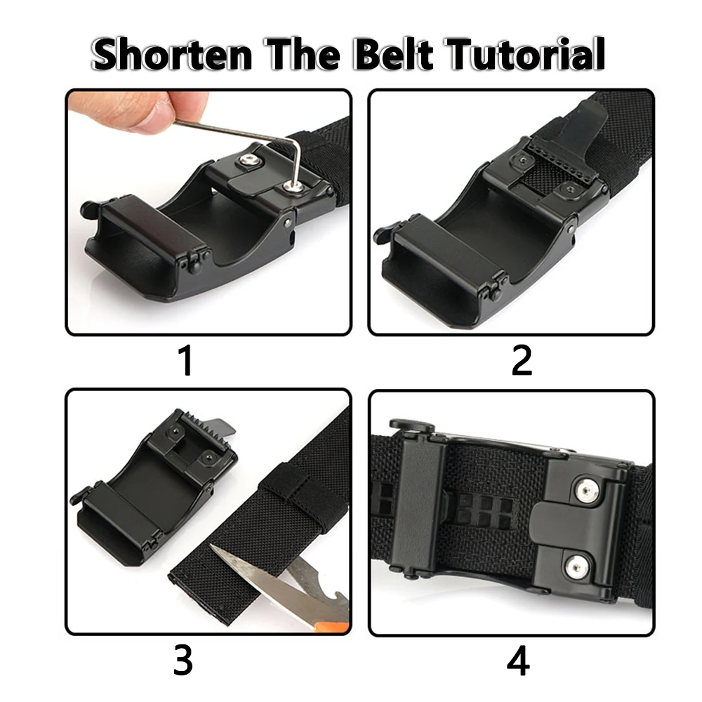 TUSHI New Hard Tactical Belt for Men 1100D Nylon Sturdy Metal Buckle Gun Belt Military Belt Outdoor Girdle IPSC Accessories Male