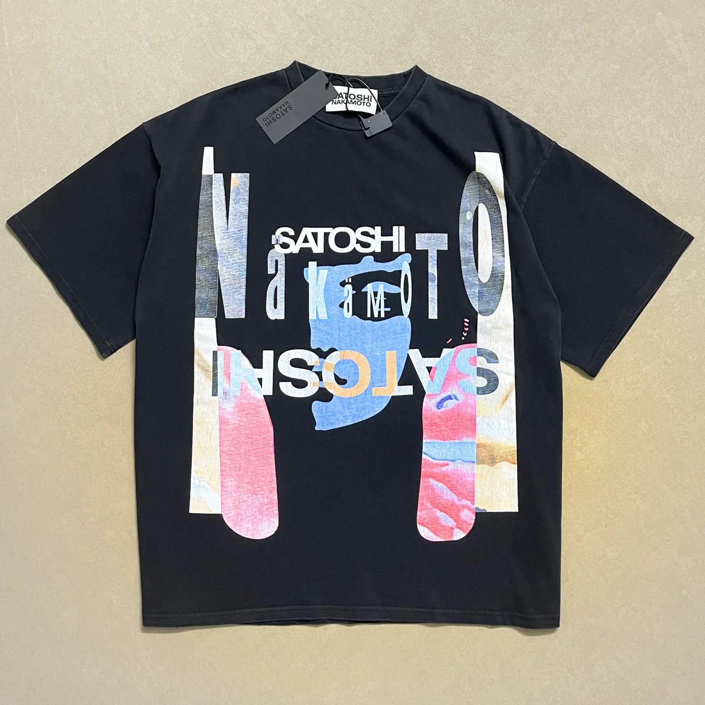 Black Satoshi Nakamoto Vintage Upside T Shirt Men Women Best Quality Oversize Fit Tee Tops T-Shirt
