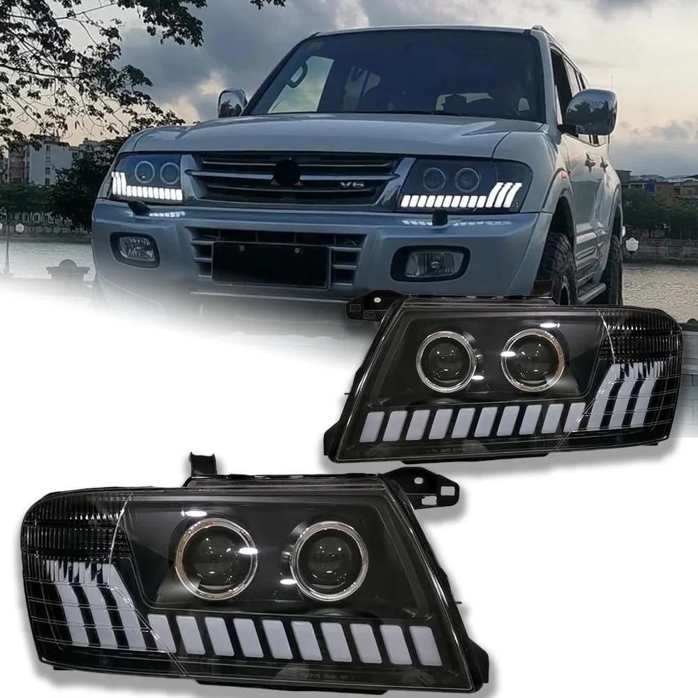 

AKD Car Lights for Mitsubishi Pajero V73 LED Headlight Projector Lens 2004-2014 Montero V75 V77 Dynamic Signal DRL Accessories