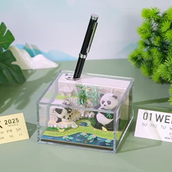 3D Notepad 2026 Calendar Cute Panda Paper Model Ornament Memo Pad Office Calendars Desktop Decoration Birthday Gift