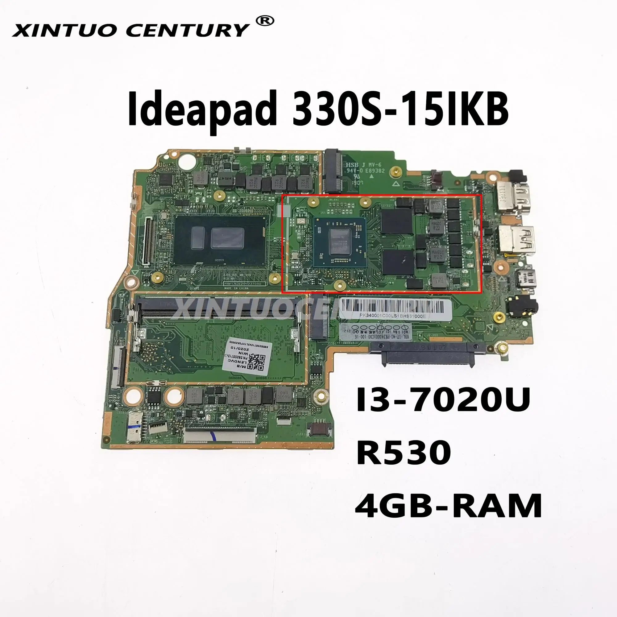 

For Lenovo IdeaPad 330S-15IKB 330S-KBL Laptop motherboard 15.6 inch SR3LD I3-7020U CPU 4G-RAM R530 GPU 100% test work