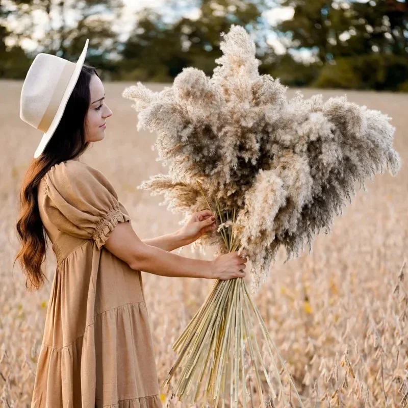 Artificial Pampas Dried Flower Boho Decorative Flowers Home Party Table Flower Arrangement Wedding Decor Fluffy Reed Grass