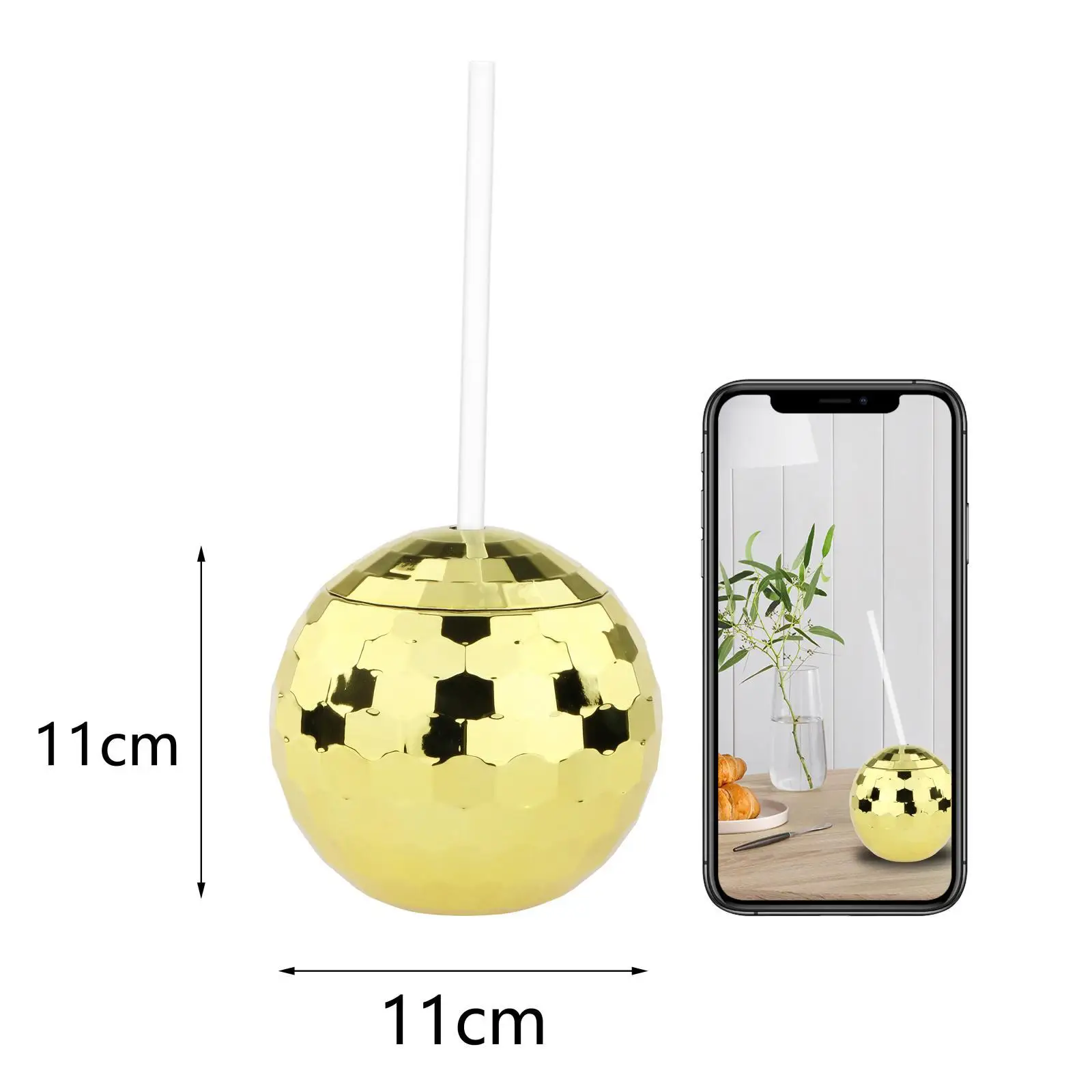 2 Pieces 20 Ounce Disco Ball Cup Cocktail Cup Tea Bottle for Bar Wine Glass