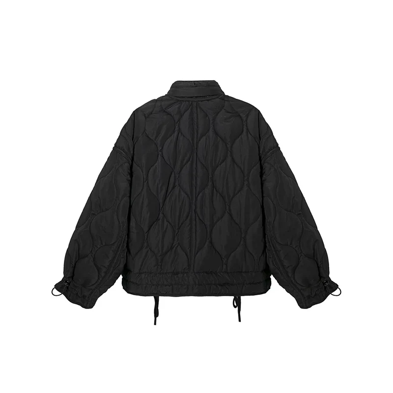 Women's Coat 2025 Winter New Style Solid Color Long-Sleeve Quilted Hooded Loose Warm Cotton Jacket Casual Fashion