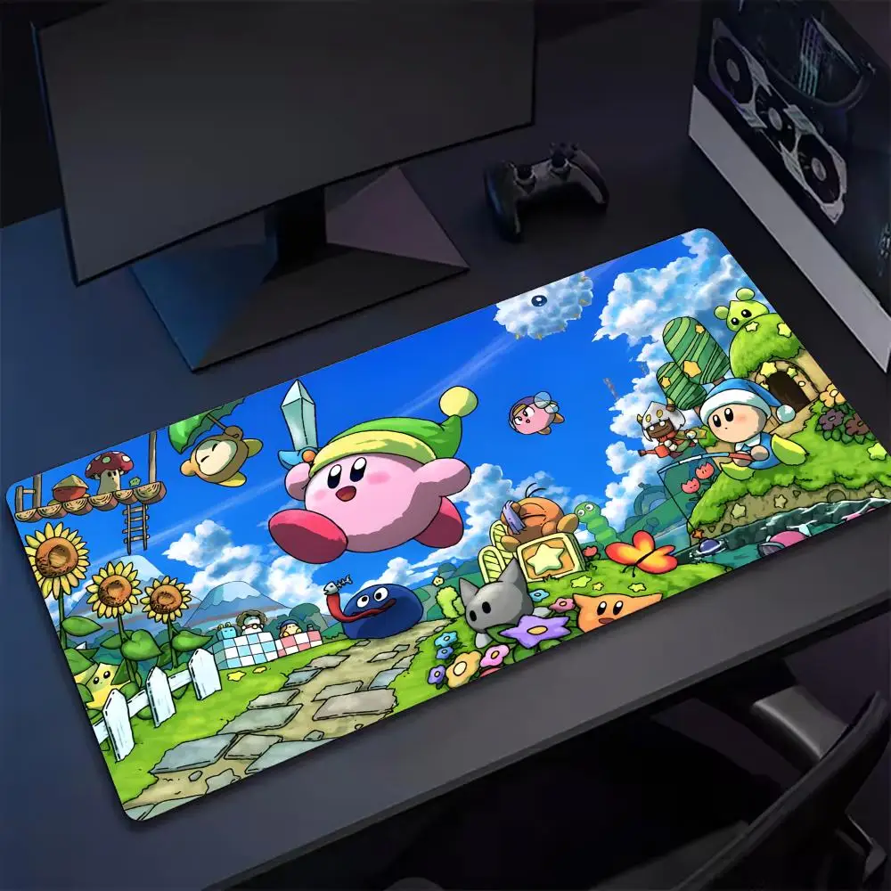 Game cartoon K-Kirbys Mouse Pad Tapetes de Mesa Teclado, Borracha Kawai, Tapete de Mesa Antiderrapante, XXL90x40cm