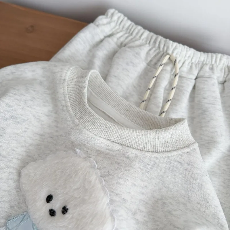RAISE Herbst 1-12 Jahre Kinder Jungen 2-teiliges Kleidungsset mit Hundeaufdruck, Kinder Jungen Fake Two Piece Oberteil + Hose, Outfits, Teenager Jungen Trainingsanzüge – Detail 6