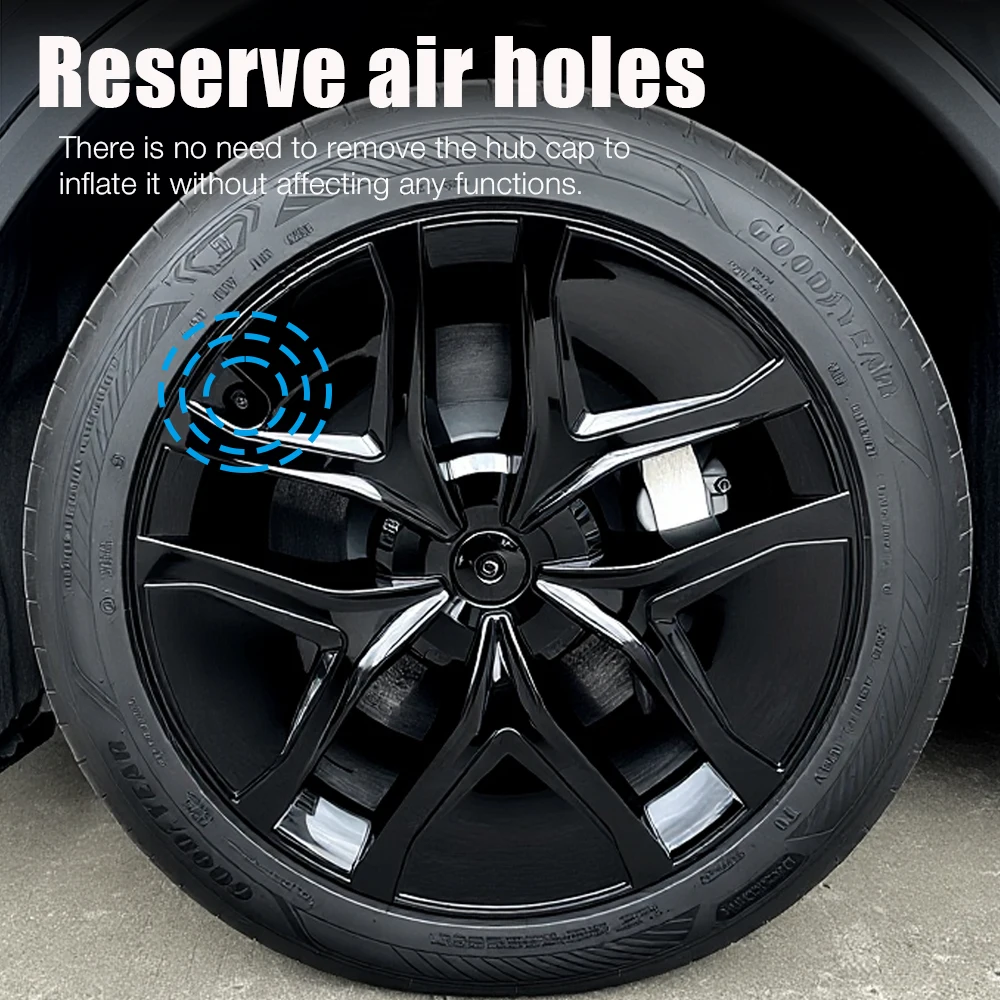 19 Inch 4PCS HubCap for Tesla Model Y Juniper 2025 2026 Performance Crossflow Wheel Cap Replacement Full Rim Cover Accessories