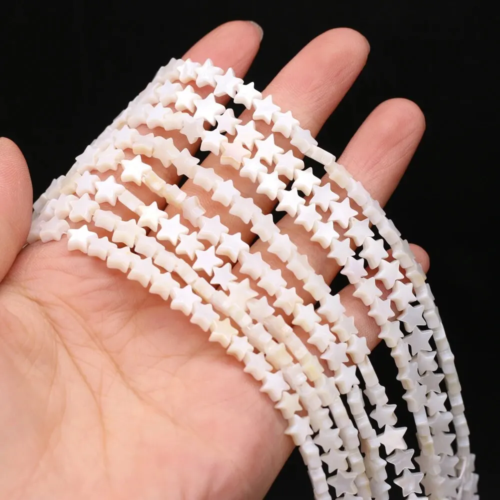 Natürliche Süßwasser Perlmutt Muschel Fünf-Sterne-Form Spacer Perlen für Schmuck machen DIY Halskette Armband Ohrring Zubehör