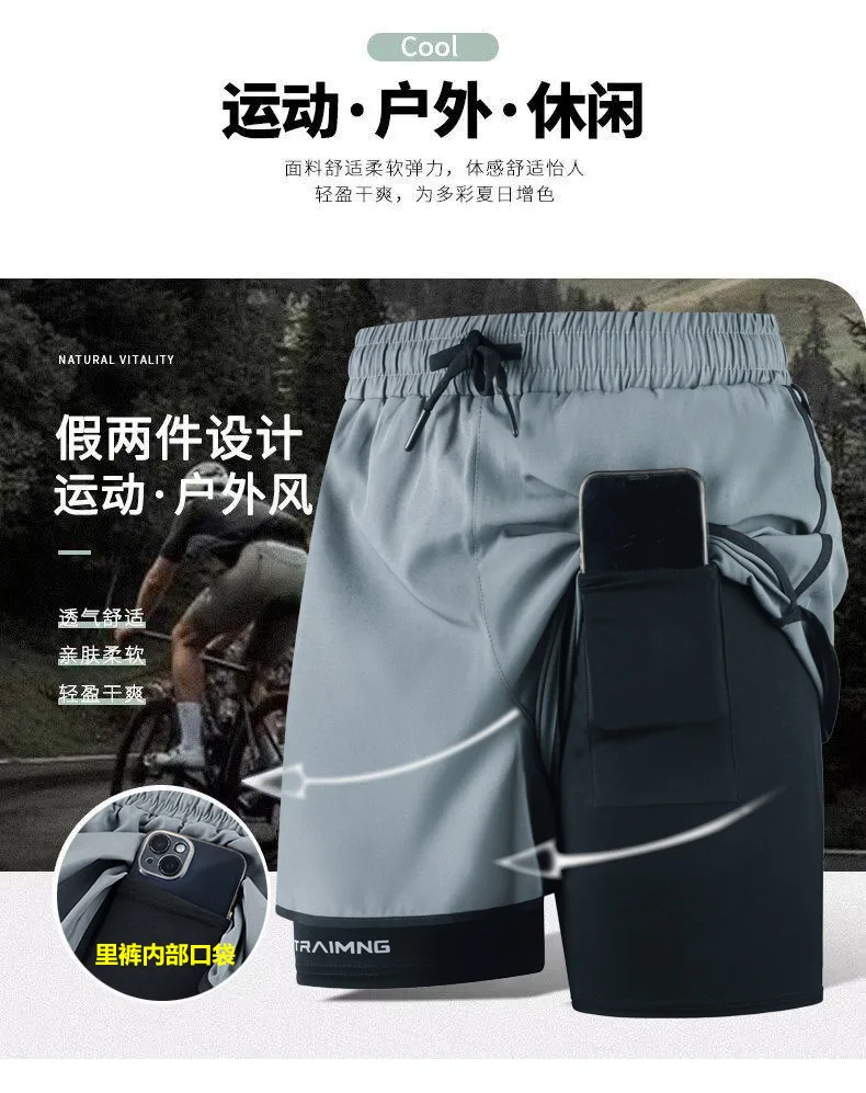Men's Quick Dry Multi Color Fitness Sports Leisure Shorts Comfortable Breathable Thin Loose Outdoor Leisure Short Beibei Biao image 4