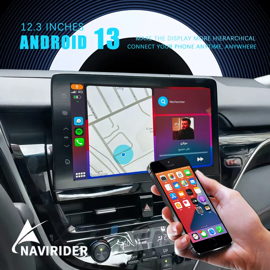 

NaviRider 11.5Inch Android 13 Screen For Toyota Camry 2022 2021 Carplay Multimedia Video Player GPS Navig Wireless Speaker 256G