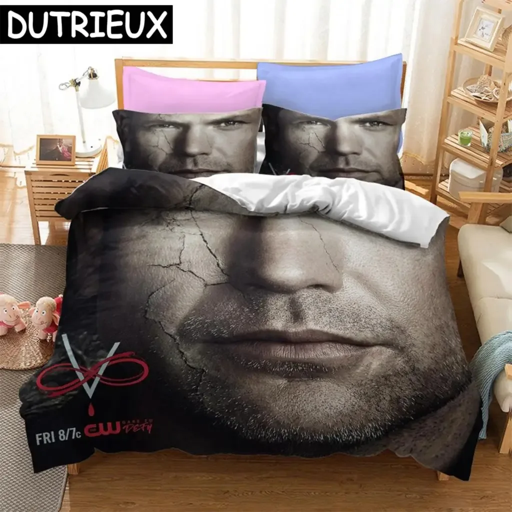 

The Vampire Diaries Print Bedding Set 3D Character Duvet Cover Set With Pillowcase Twin Full Queen King Bedclothes 04