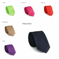 Fashion Casual Slim Plain Mens Solid Skinny Neck Party wedding Tie Silk Necktie 6