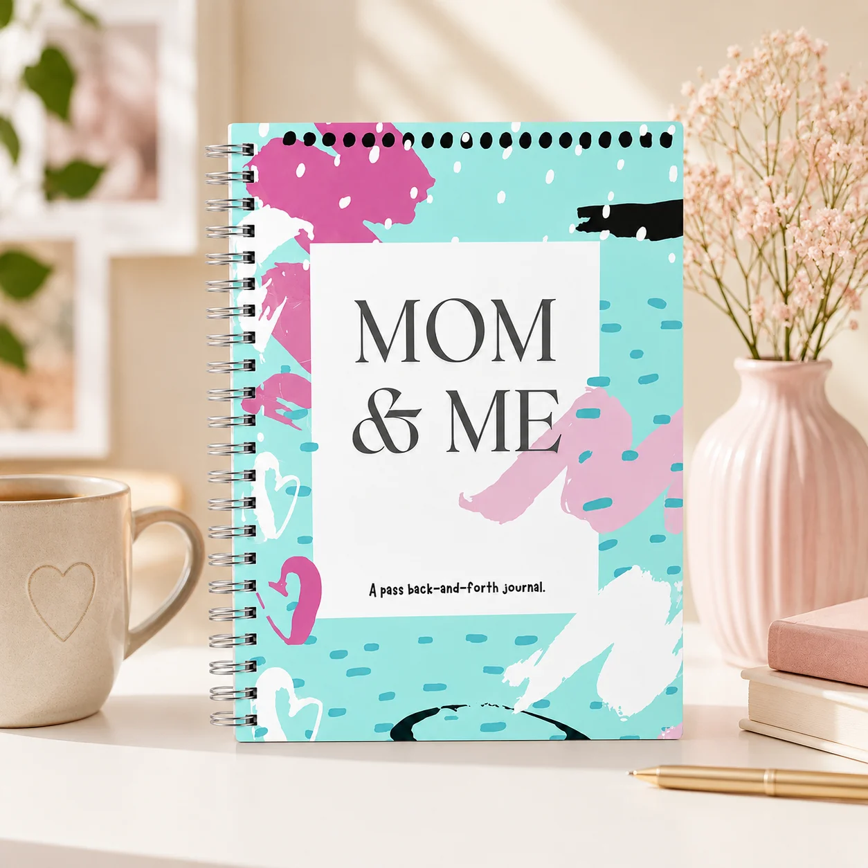 Mom and Me Spiral Bound Journal Shared Writing Notebook Mother Daughter Communication Diary Back and Forth Bonding Gift