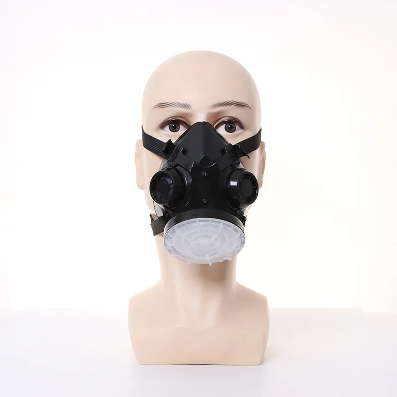 Black Half Face Dust Mask Respirator Cotton Filters Anti Pollen Industrial For Carpenter Polishing Daily Haze Breath Protection