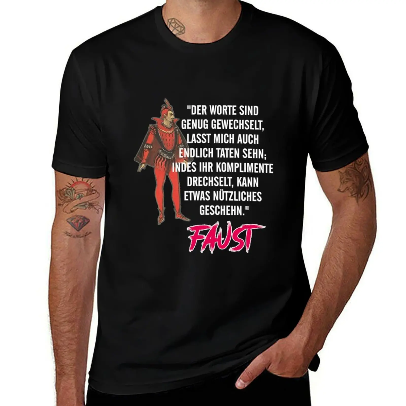 

Goethe quote from Faust T-Shirt Stylish Print Short Sleeve Tee