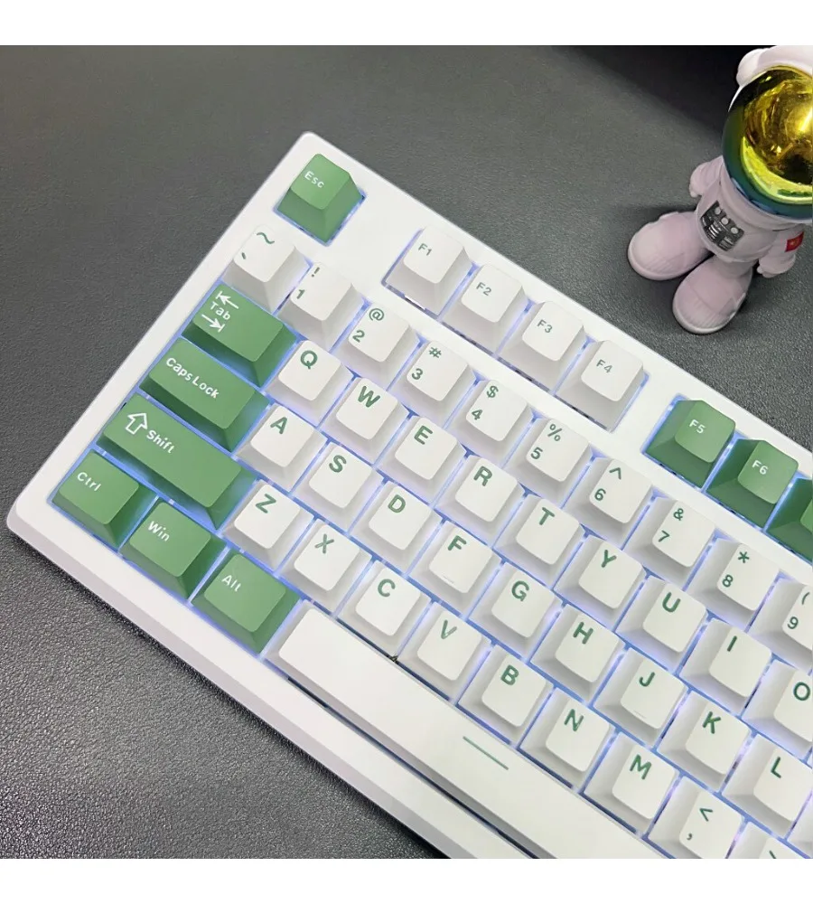 Original height PBT material 126 keys small full set of mechanical keyboard cheese green two-color keycaps