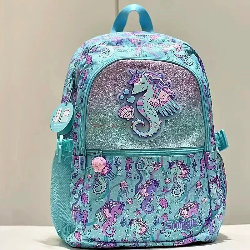 Australian  Sky Blue Seahorse Schoolbag Children'S Stationery Backpack Lunch Bag Pencil Case Wallet Water Cup Gift