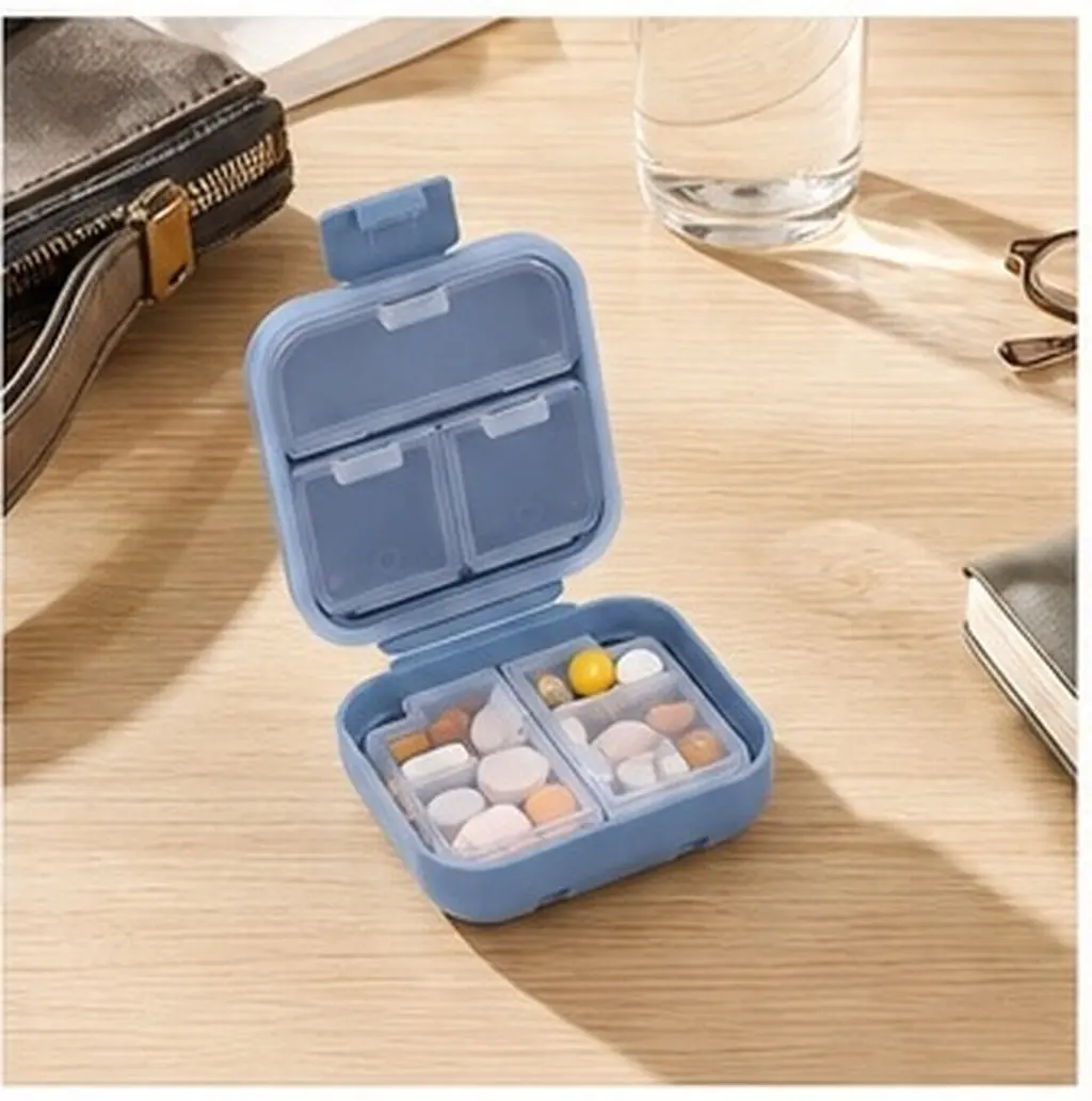 3Pcs Portable Medication Box Travel Pill Organizer Small Airtight Pill Holder for Daily Vitamin Fish Oil Supplement