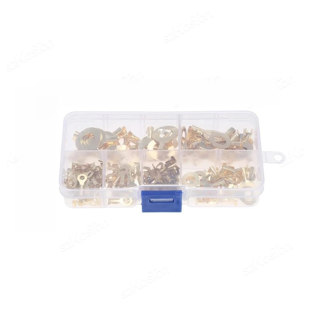 150/300/540Pcs  Cable lug Wire Connection Non Insulated Assortment Kit M3/M4/M5/M6/M8/M10 Ring Lugs Eyes Copper Crimp Terminals