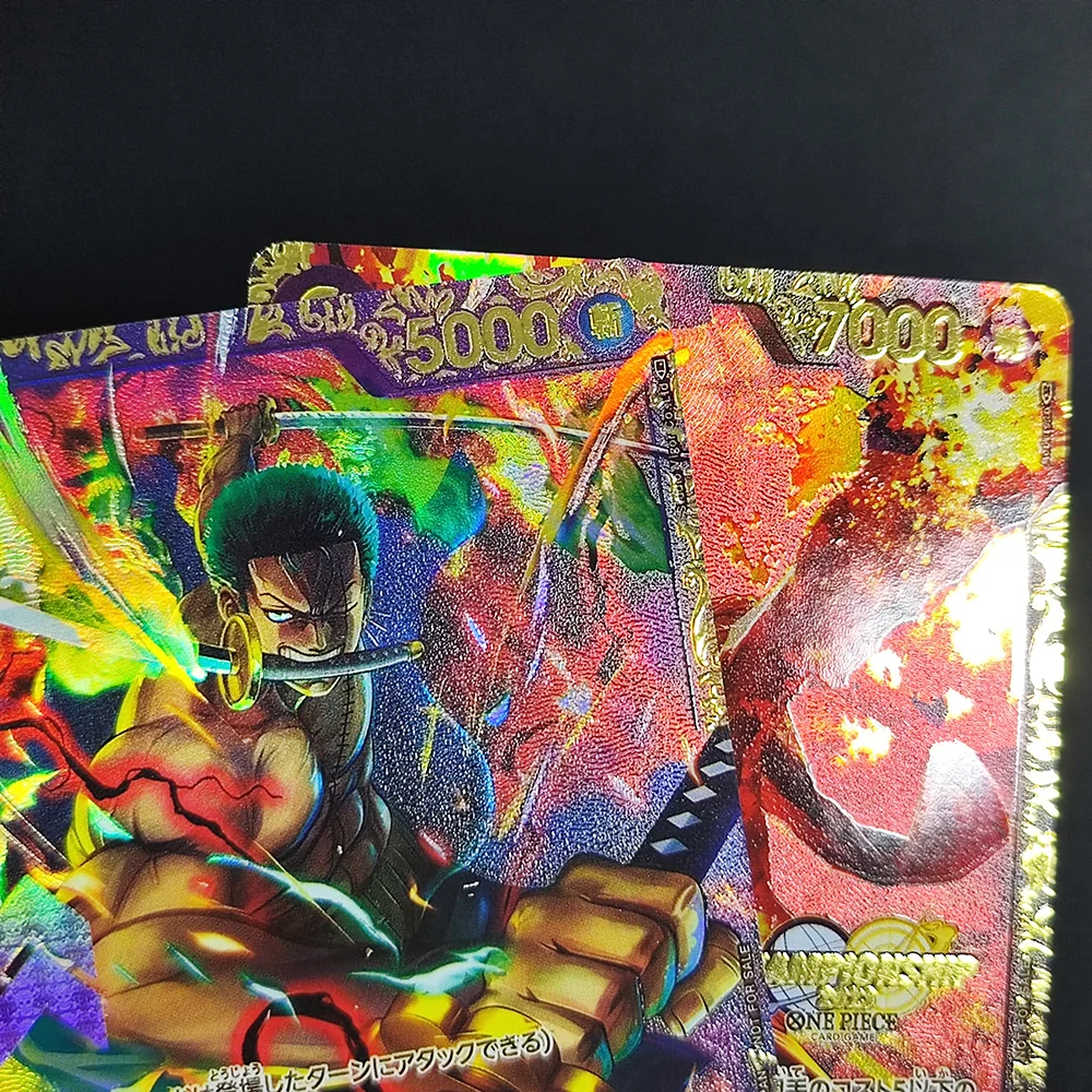  One Piece Jogo Campeonato PROXY GOLD CARD Flagship Battle PRIZÃO TOP Zoro Mihawk Kaidou Reiju UTA Coleção Anime Cartão