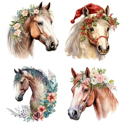 C225# Watercolor Boho Horse Wall Sticker Bathroom Toilet Decor Living Room Cabinet Refrigerator Home Decoration Decals